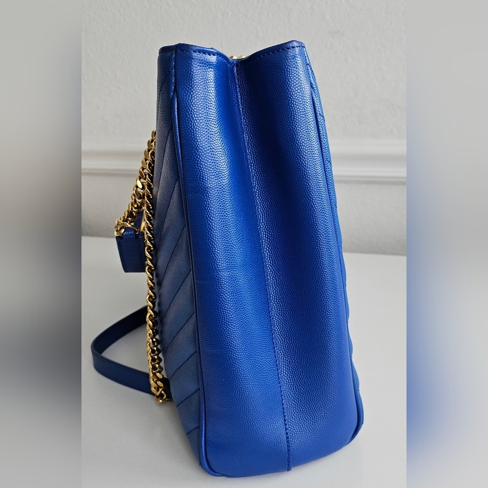 Yves Saint Laurent Blue Quilted Tote - Picture 6 of 15